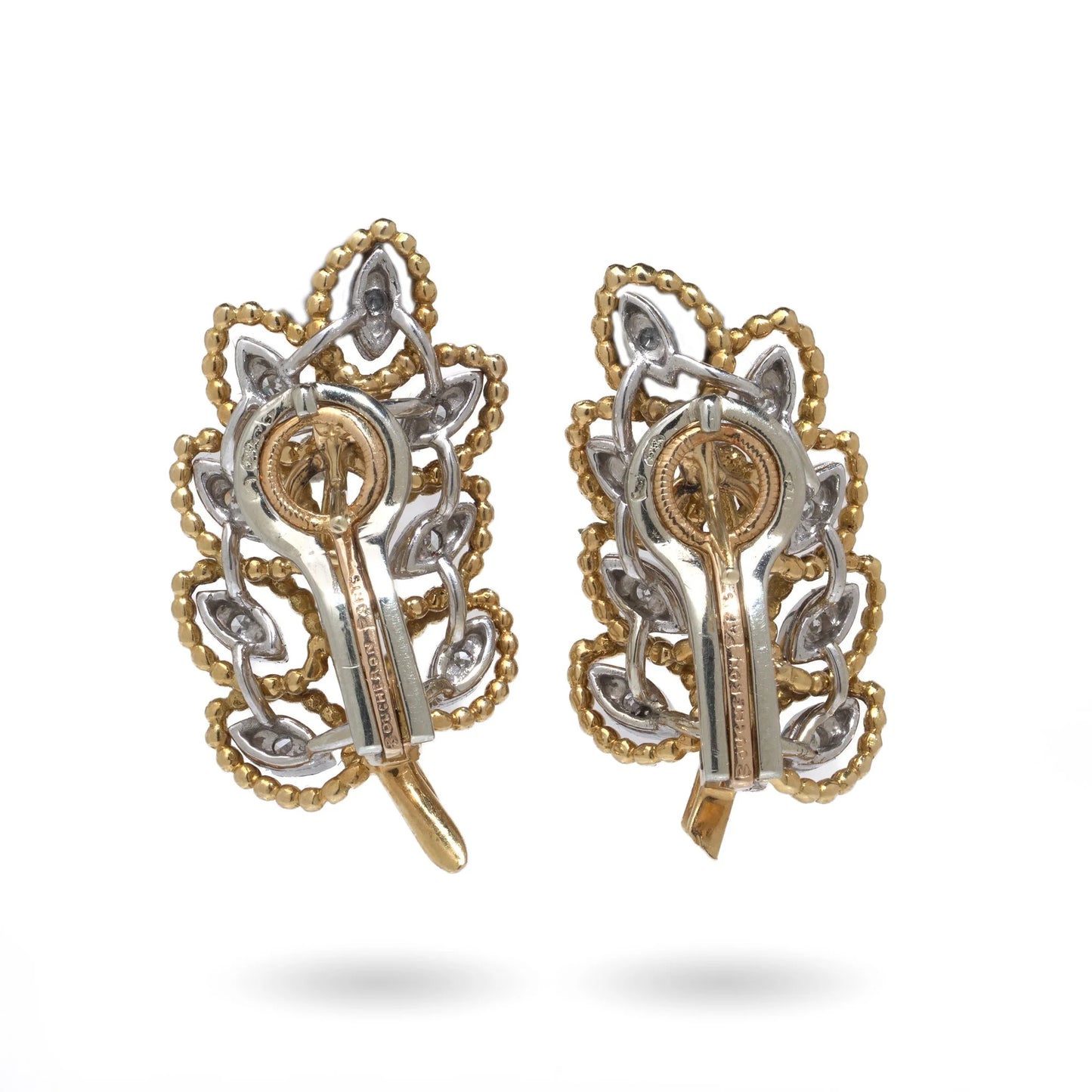 Boucheron 18 Carat Gold Diamond Leaf Clip Earrings