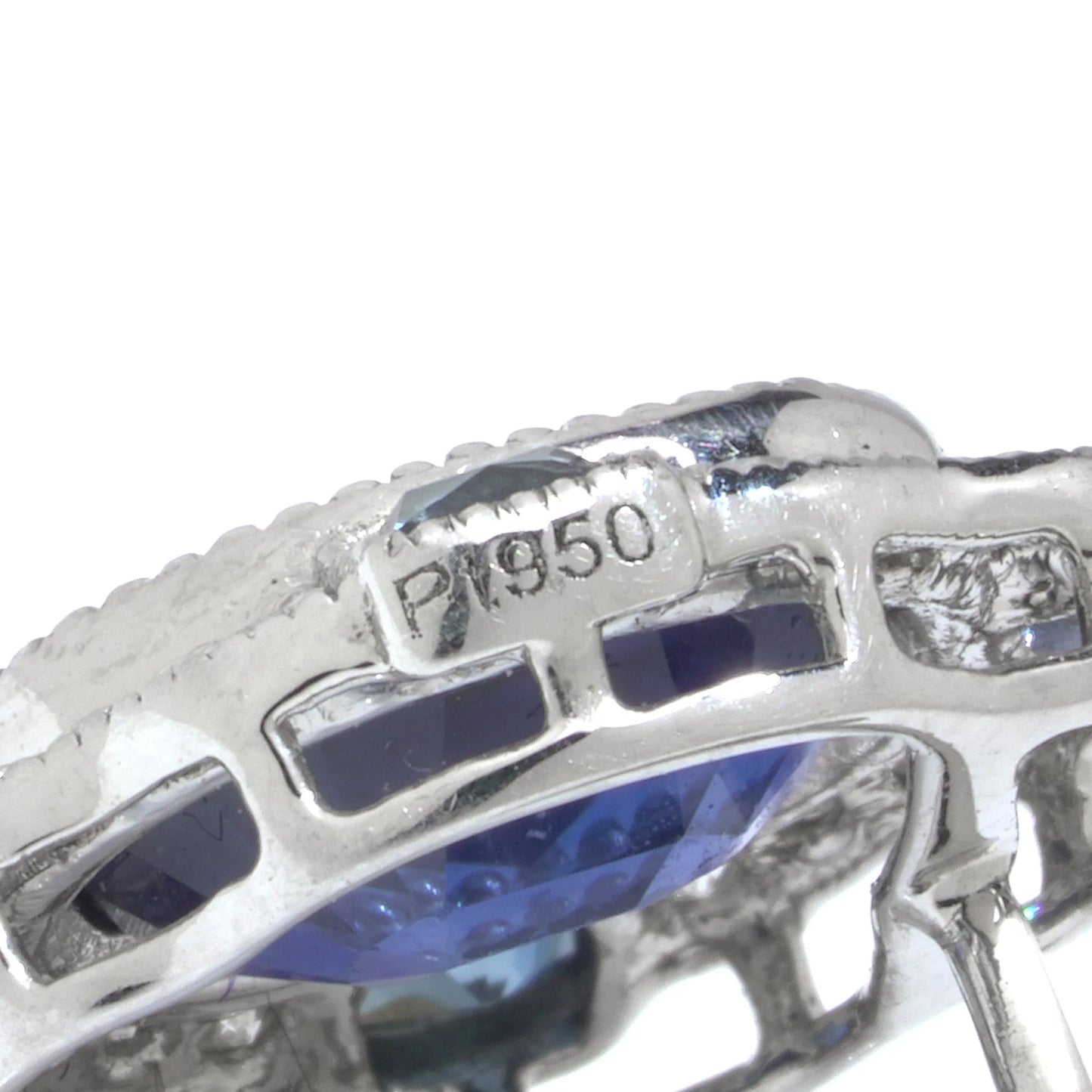 Platinum Sapphire And Diamond Stud Earrings