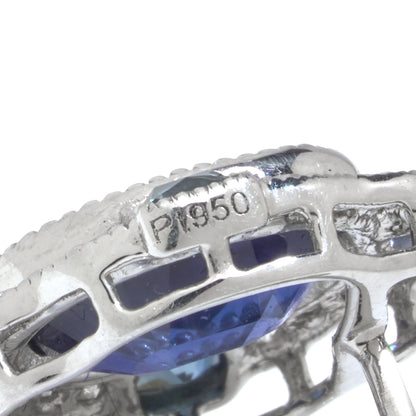 Platinum Sapphire And Diamond Stud Earrings