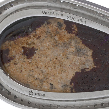 Platinum Opal And Diamond Pendant Necklace