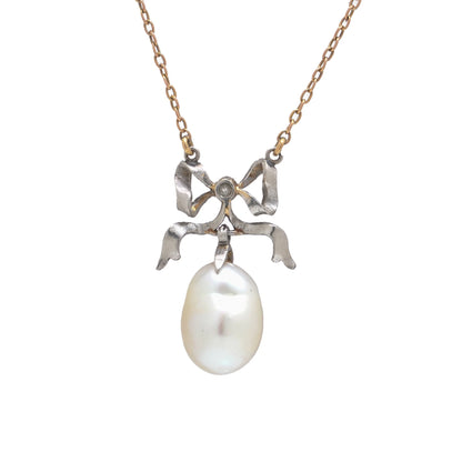 Edwardian 18 Carat Gold South Sea Pearl And Diamond Necklace