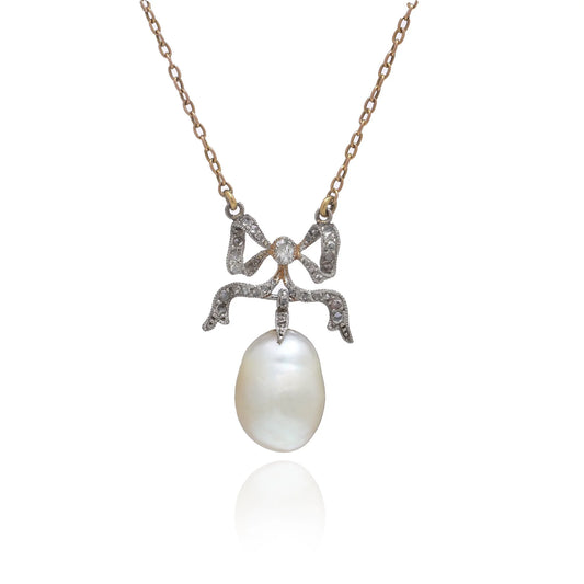 Edwardian 18 Carat Gold South Sea Pearl And Diamond Necklace