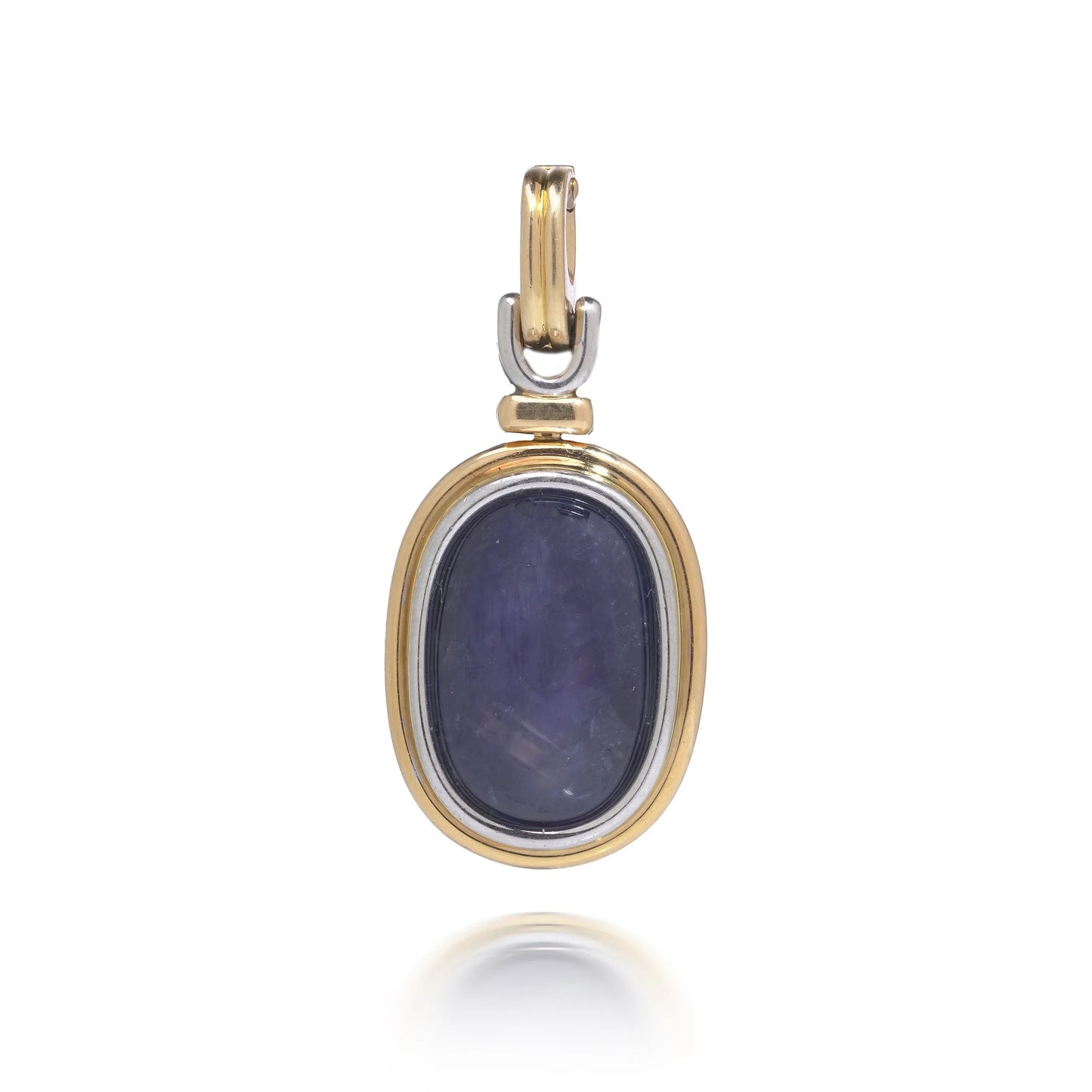 Vintage 1970's 18 Carat Gold Cabochon Sapphire Pendant