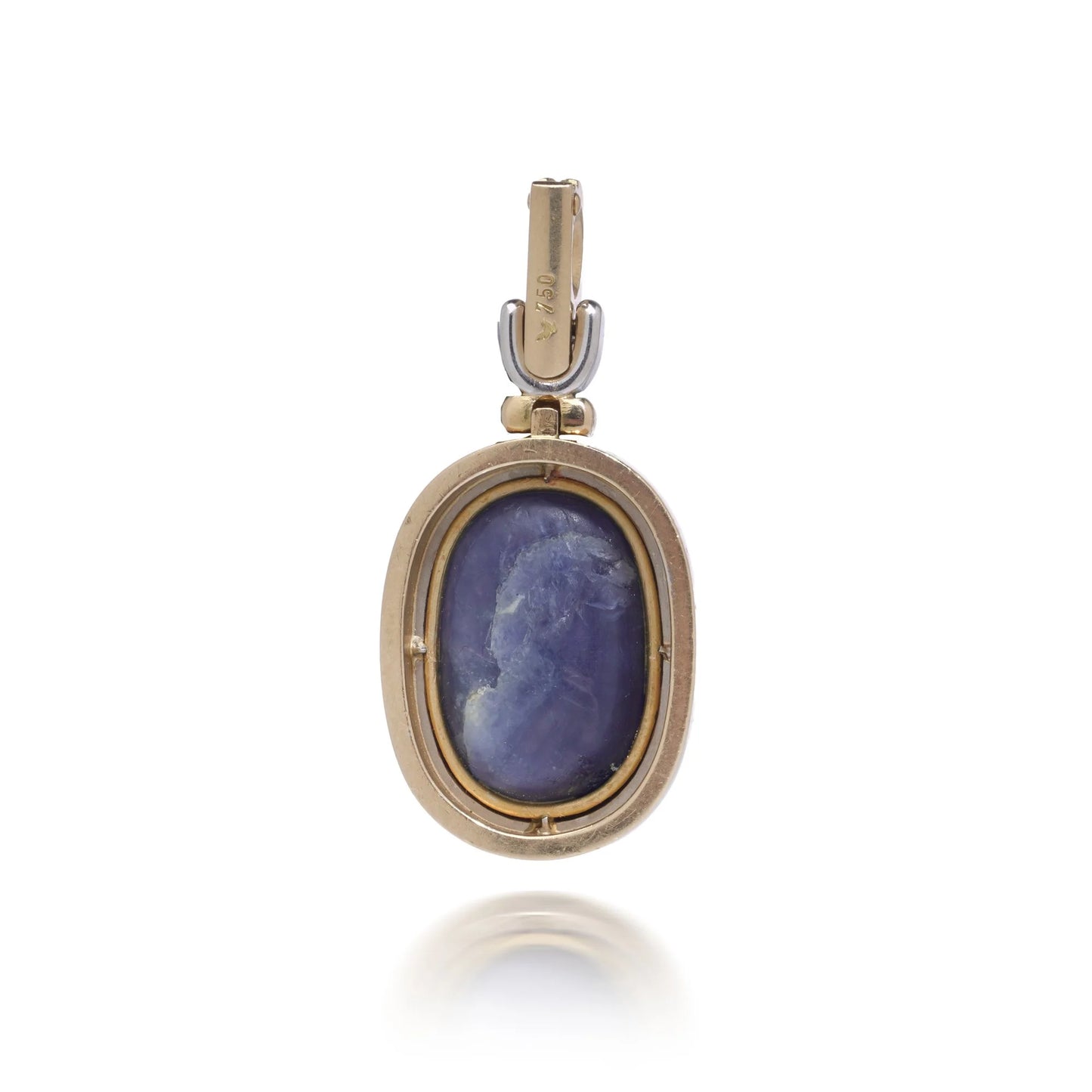 Vintage 1970's 18 Carat Gold Cabochon Sapphire Pendant