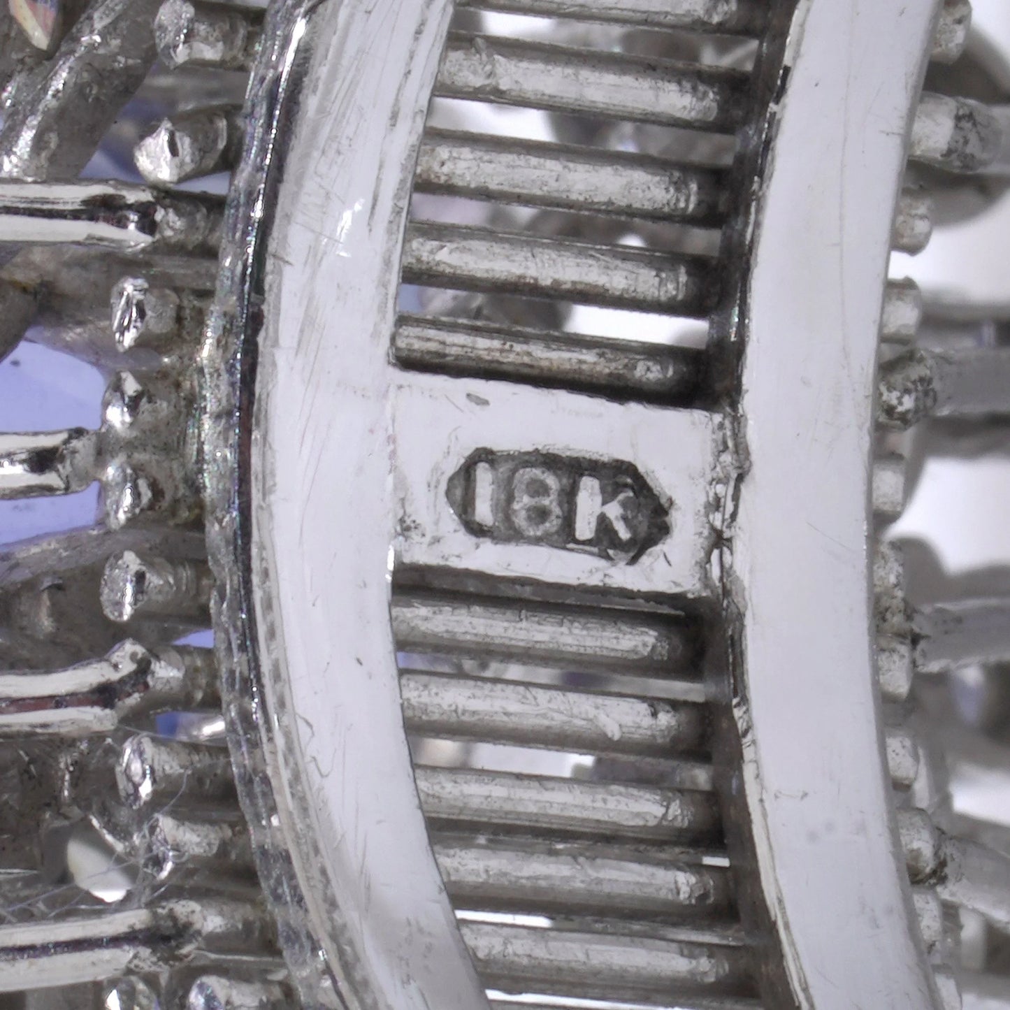 18 Carat White Gold 3 ct Ceylon Sapphire And Diamond Cluster Engagement Ring