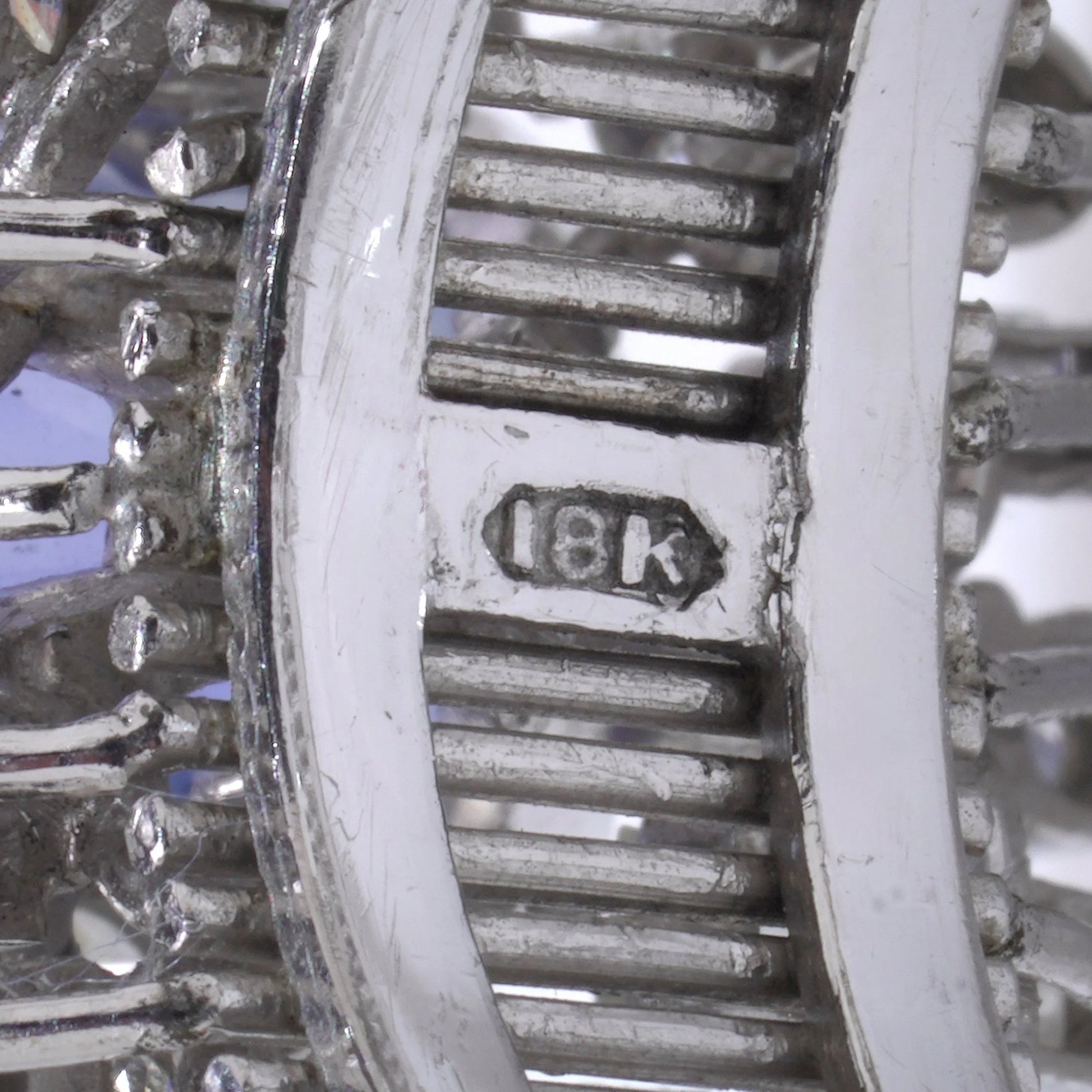 18 Carat White Gold 3 ct Ceylon Sapphire And Diamond Cluster Engagement Ring