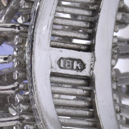 18 Carat White Gold 3 ct Ceylon Sapphire And Diamond Cluster Engagement Ring