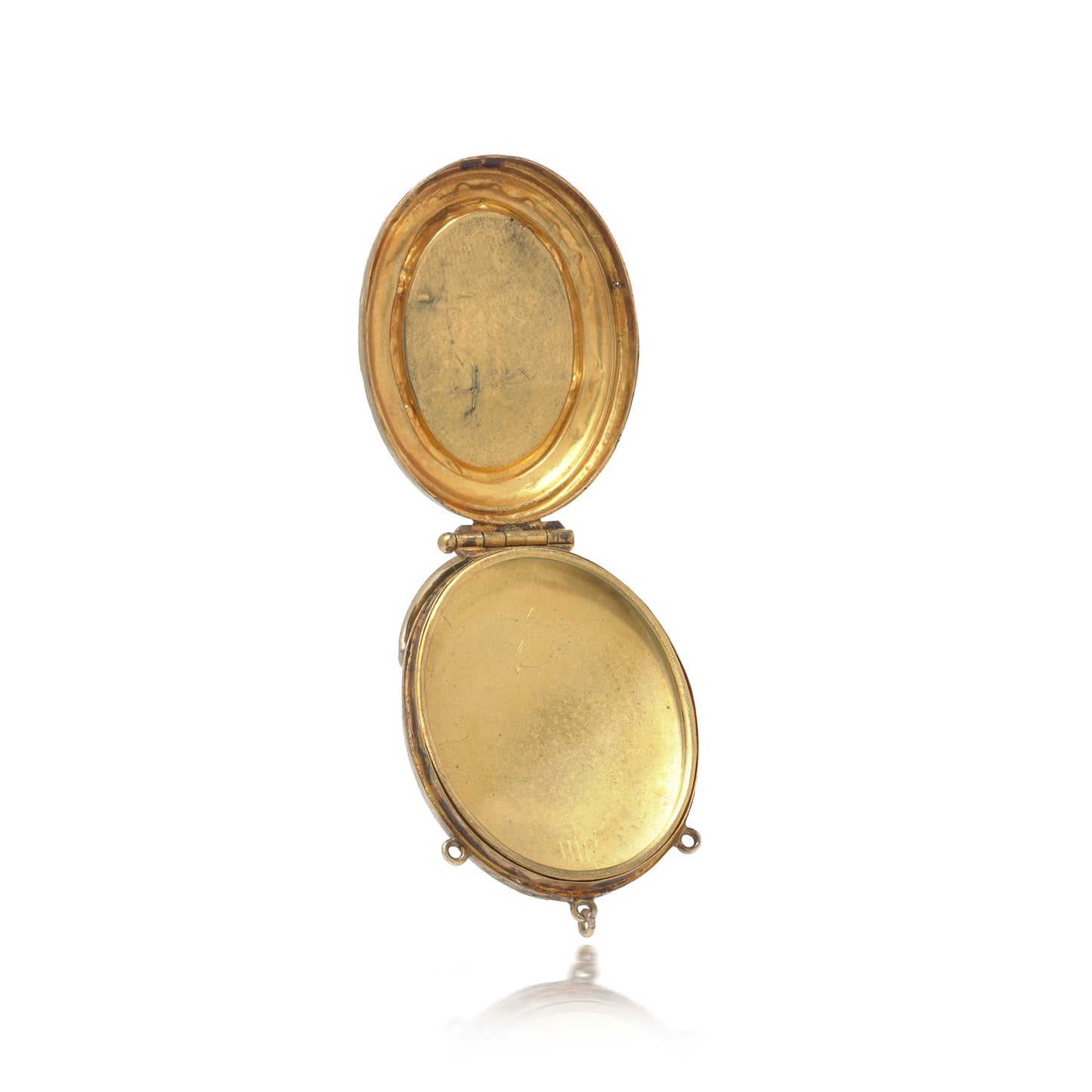 Italian 21 Carat Gold Micro Mosaic Dove Locket, 19th Century