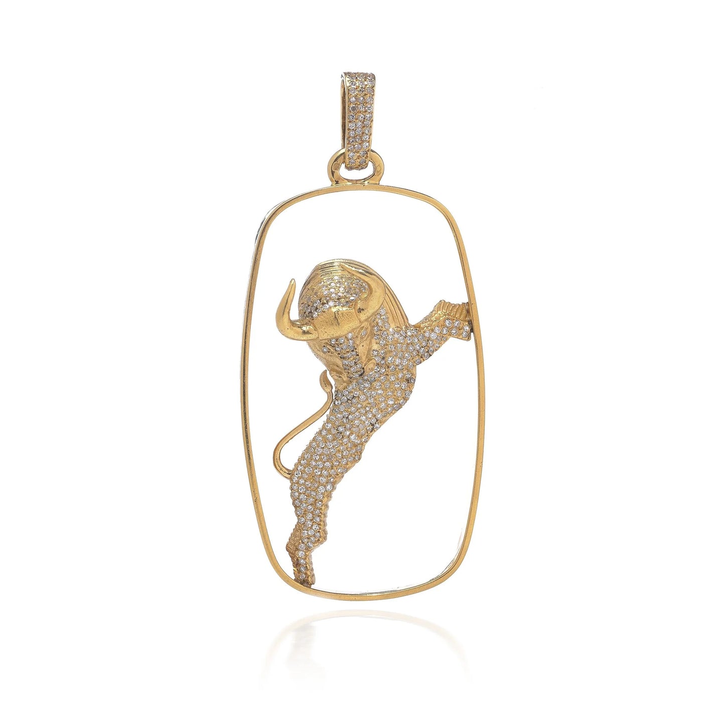 Georges L'Enfant Vintage 18 Carat Gold Diamond Bull Pendant