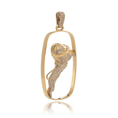 Georges L'Enfant Vintage 18 Carat Gold Diamond Bull Pendant
