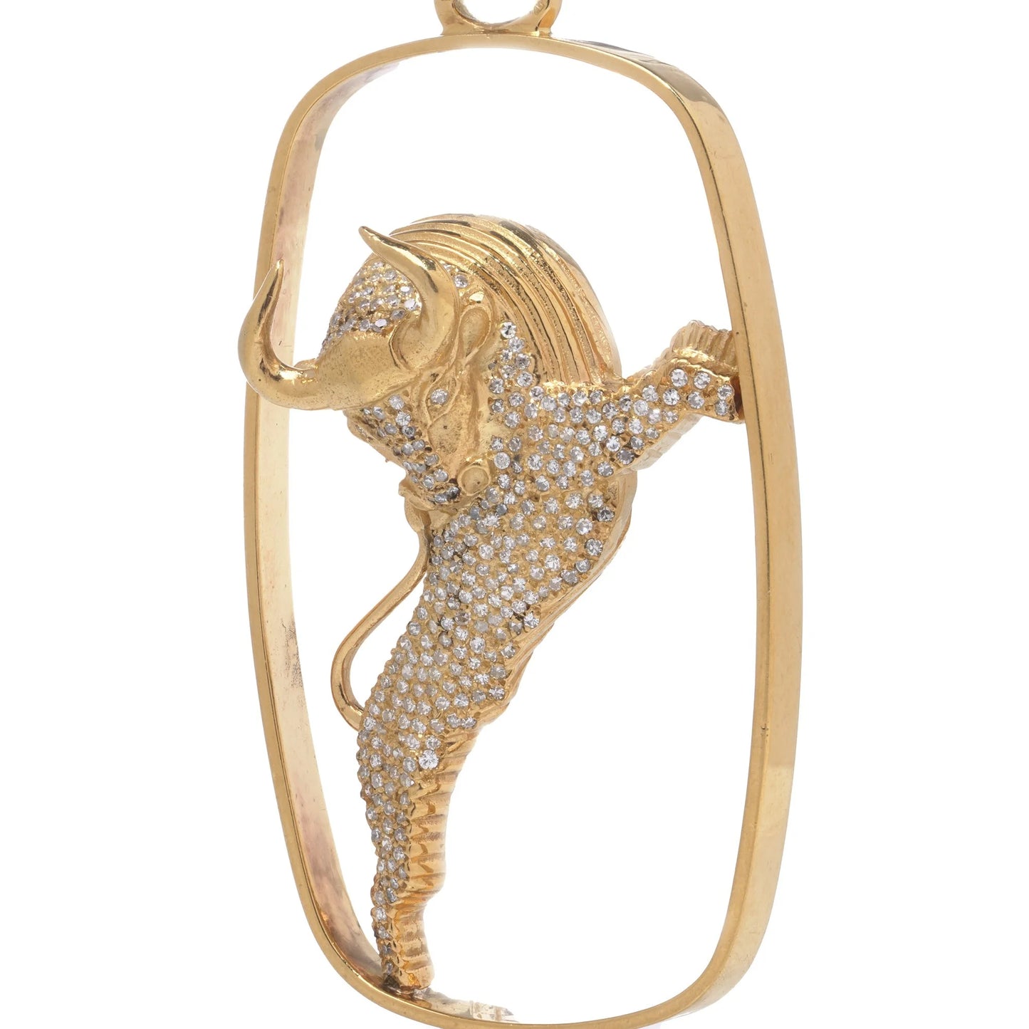 Georges L'Enfant Vintage 18 Carat Gold Diamond Bull Pendant