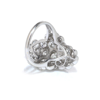 Vintage 18 Carat White Gold Diamond Cluster Ring