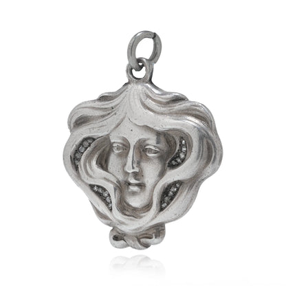 Russian Faberge Art Nouveau Silver Pendant