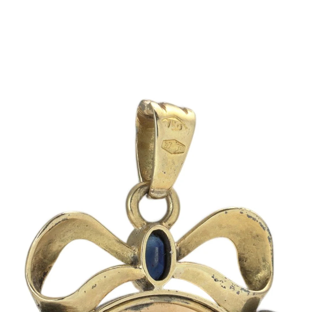 Antique 18KT Gold Madonna and Child Pendant