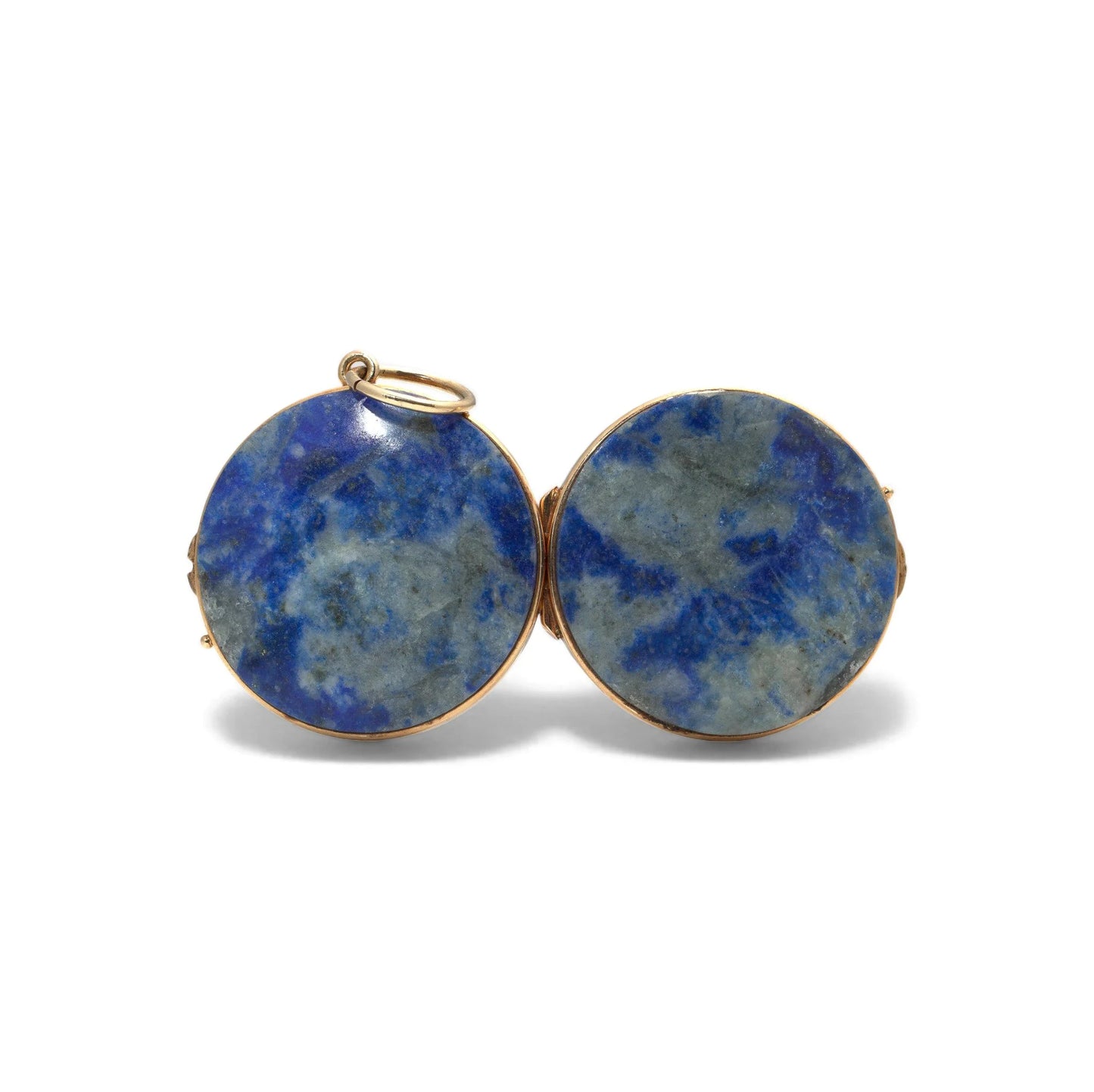 Antique 18 Carat Yellow Gold Lapis Lazuli Religious Icon Locket Pendant, Circa 1900