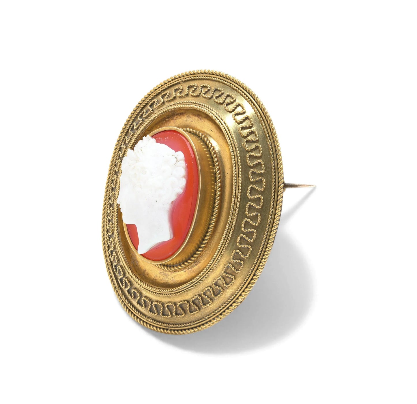 Victorian 20KT Gold Carnelian Cameo Brooch