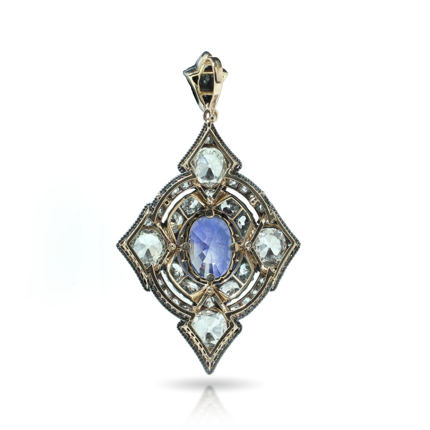 Important Victorian 14.68ct Burmese Sapphire and Diamond Pendant