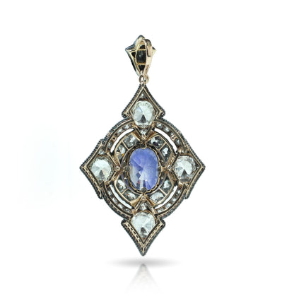 Important Victorian 14.68ct Burmese Sapphire and Diamond Pendant