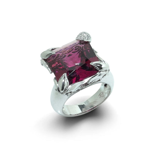 Carrera y Carrera 18 Carat White Gold Pink Tourmaline Cocktail Ring