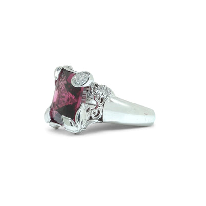 Carrera y Carrera 18 Carat White Gold Pink Tourmaline Cocktail Ring