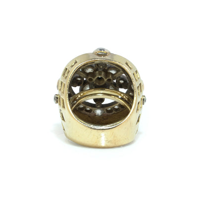 Early 20th Century 18KT Gold Old European Cut Diamond Cluster Ring 2.60ct
