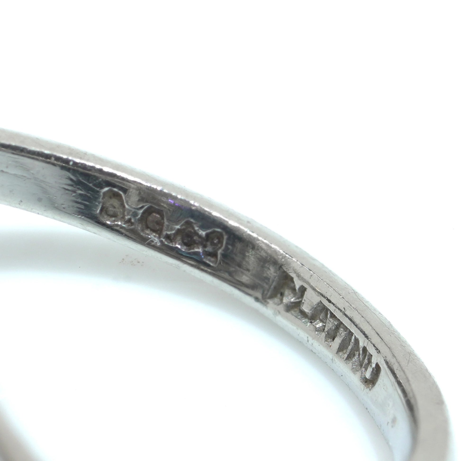 Art Deco Platinum Sapphire and Old Cut Diamond Ring