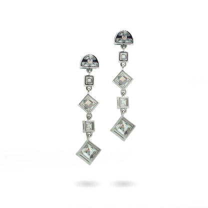 Platinum Diamond Drop Earrings 2.80ct Total