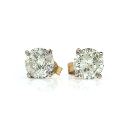 18 ct Gold Diamond Stud Earrings 2.60 ct Total