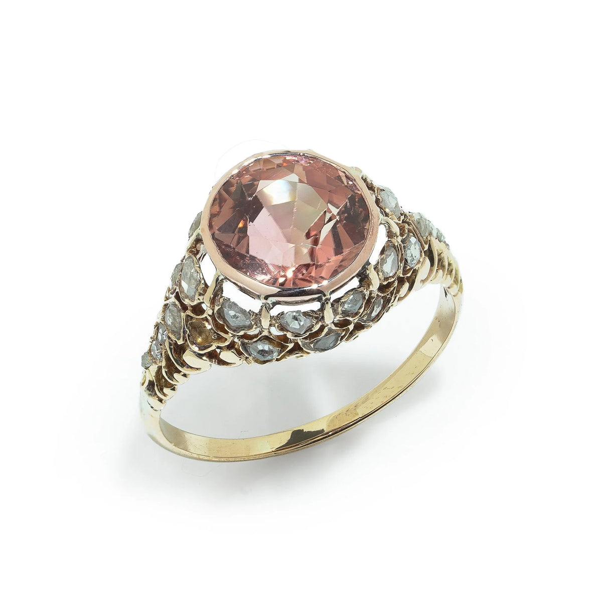 Vintage 18 ct Gold 4.68 ct Pink Tourmaline Ring