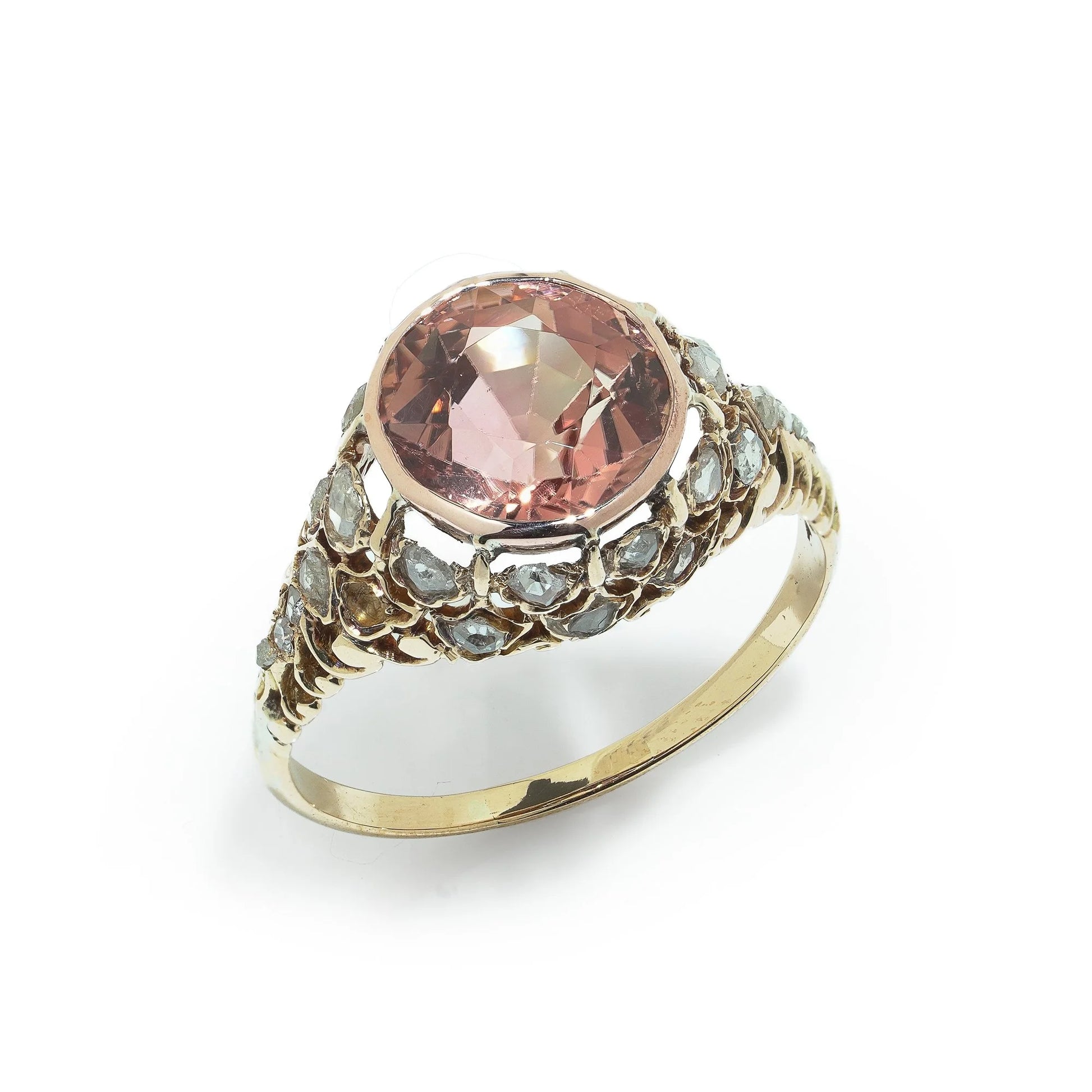 Vintage 18 ct Gold 4.68 ct Pink Tourmaline Ring