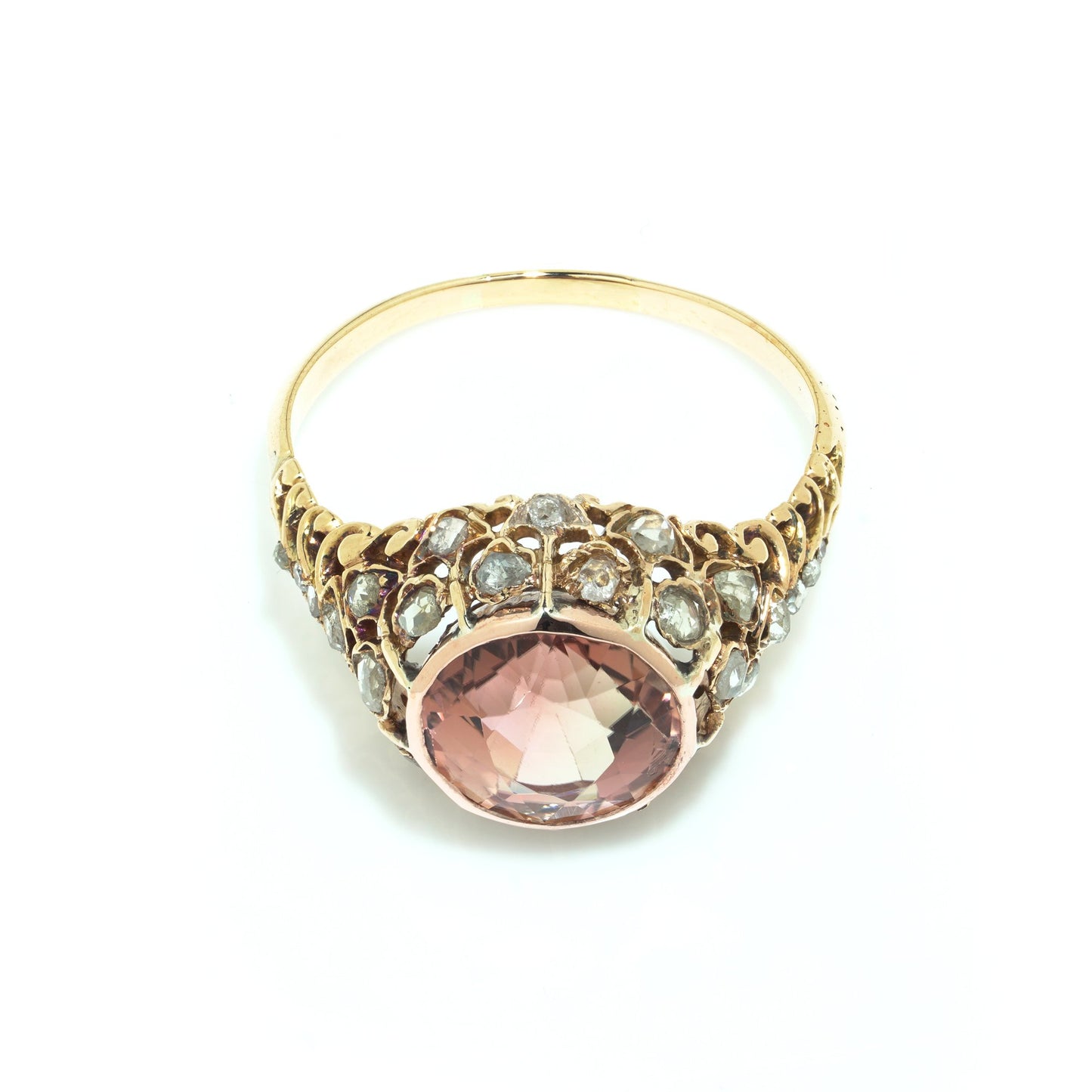 Vintage 18 ct Gold 4.68 ct Pink Tourmaline Ring