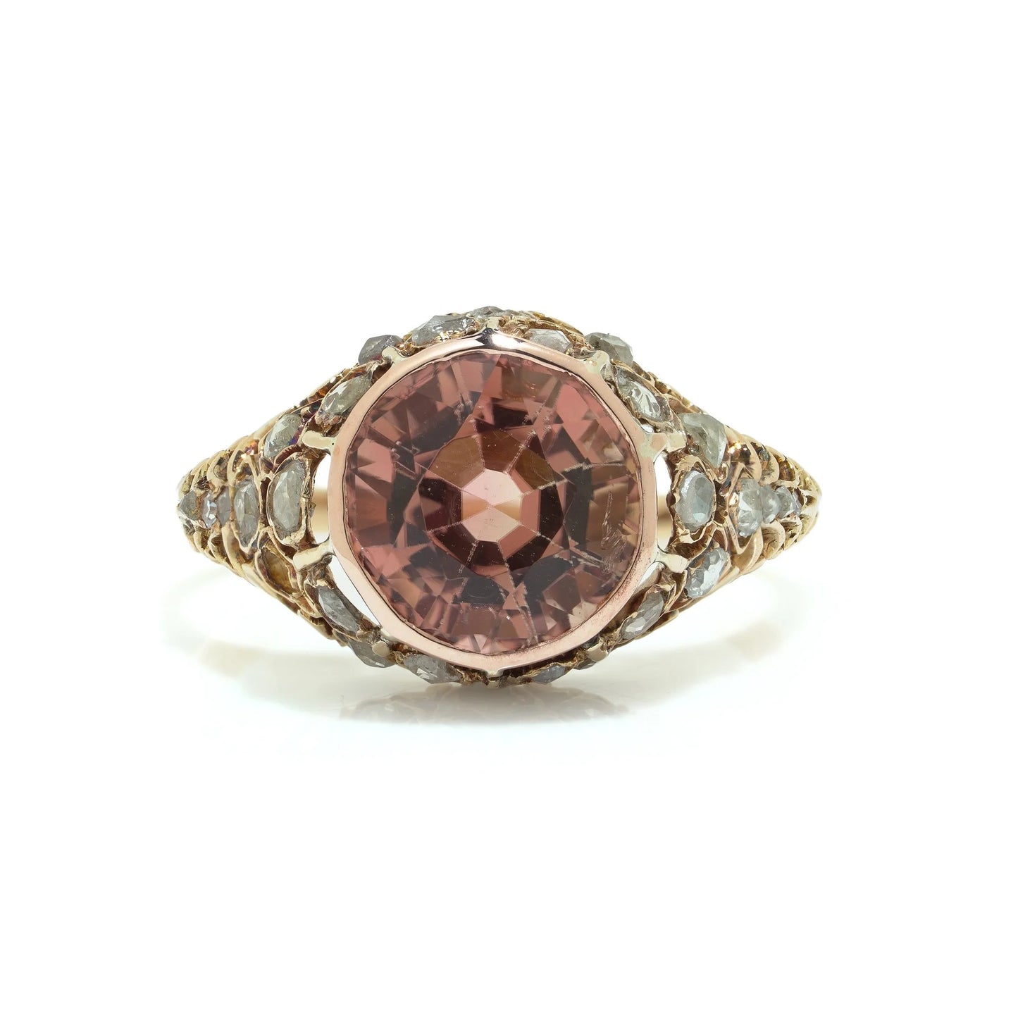 Vintage 18 ct Gold 4.68 ct Pink Tourmaline Ring