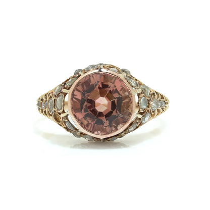Vintage 18 ct Gold 4.68 ct Pink Tourmaline Ring