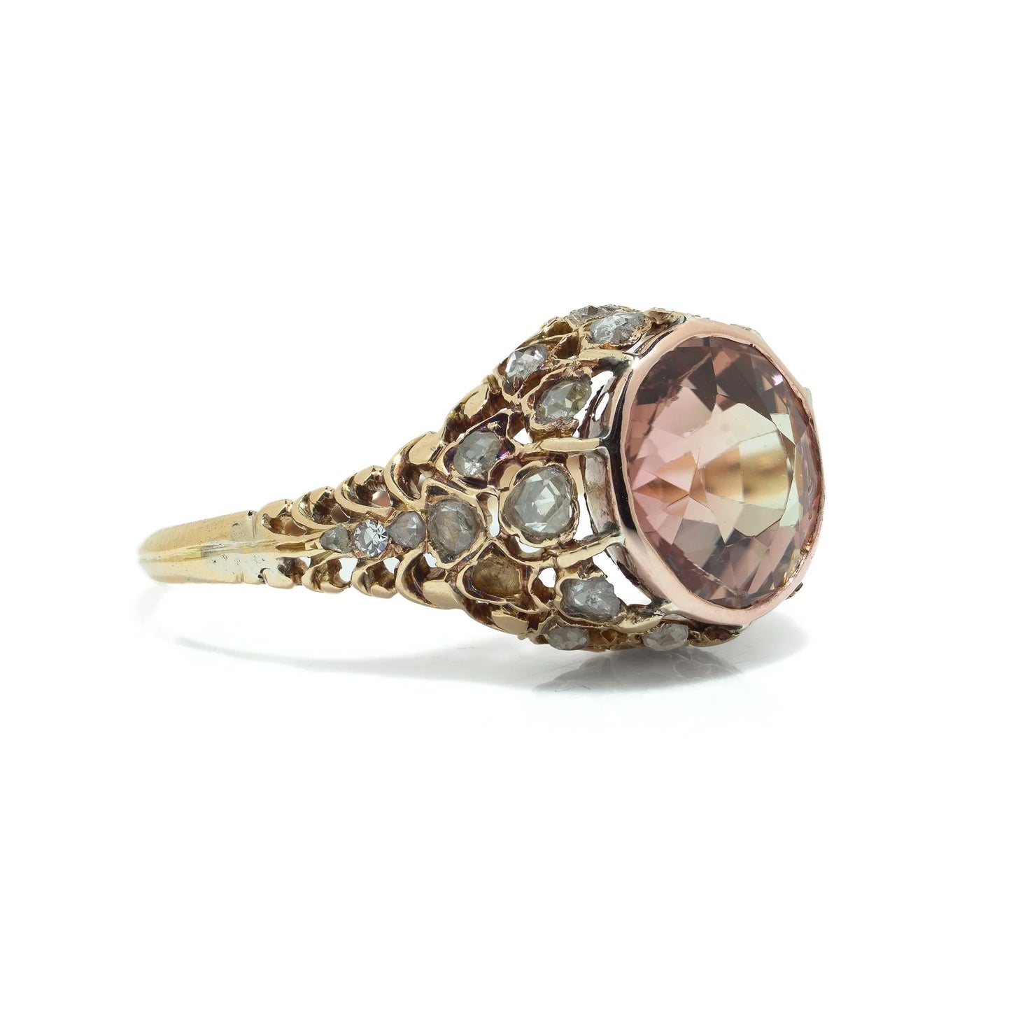 Vintage 18 ct Gold 4.68 ct Pink Tourmaline Ring
