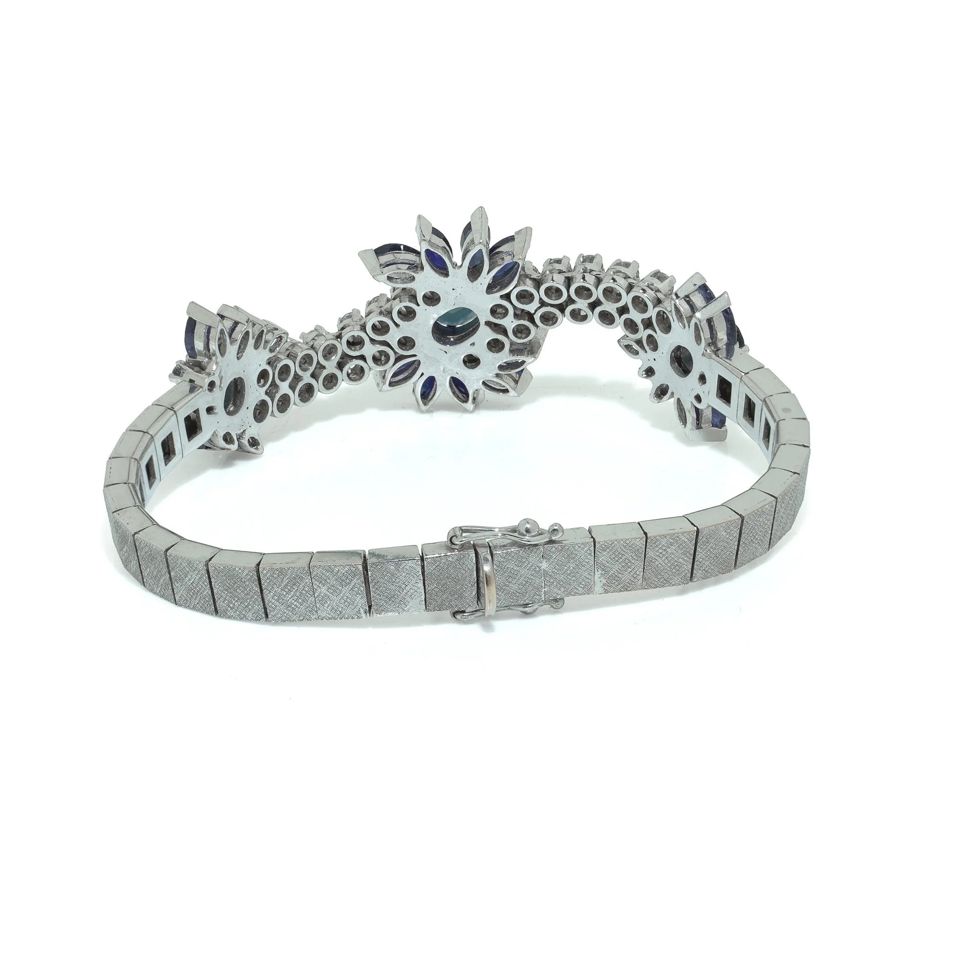 Vintage 18KT White Gold Sapphire and Diamond Bracelet
