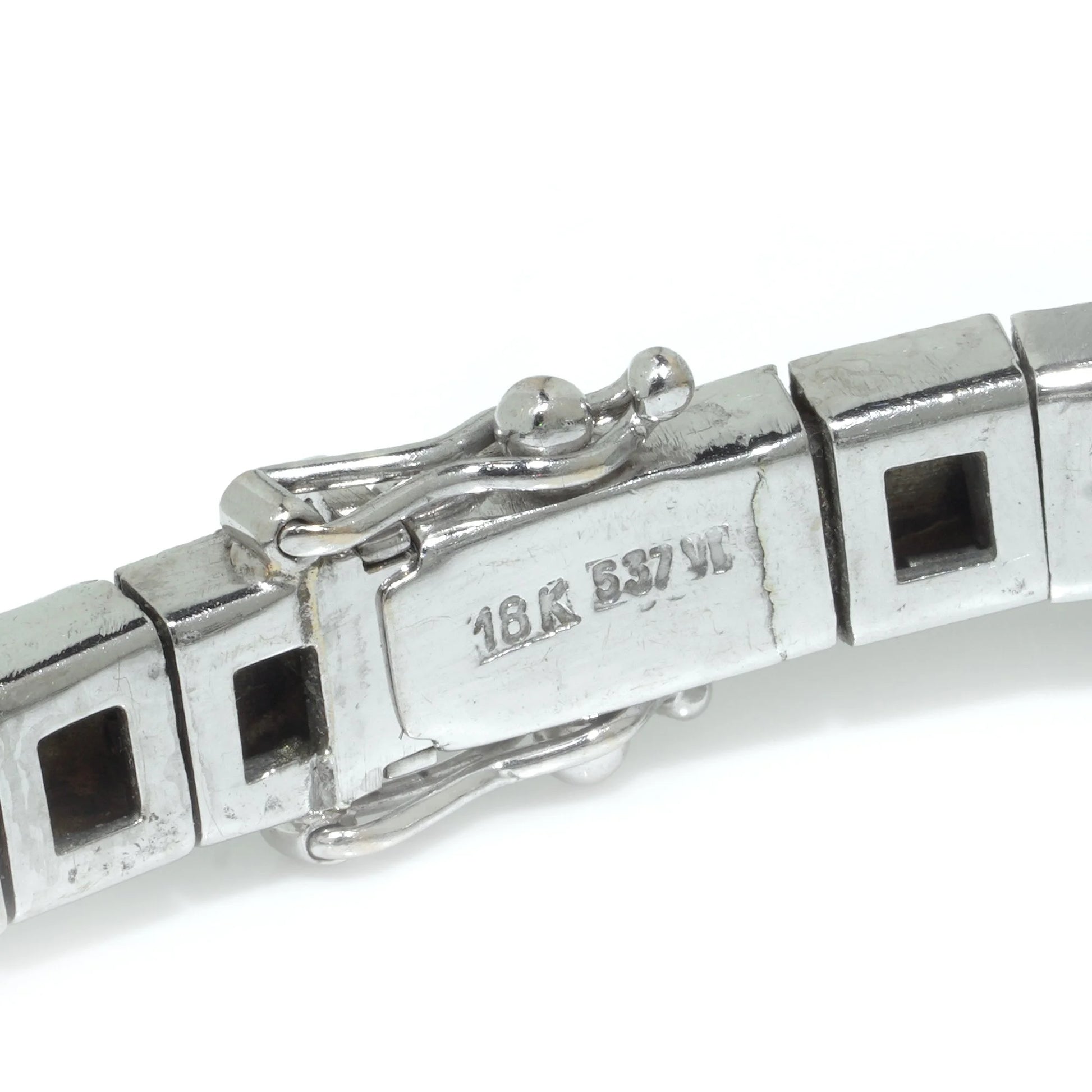Vintage 18KT White Gold Sapphire and Diamond Bracelet