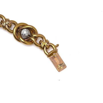 Early 20th Century 21KT Gold Sapphire and Diamond Bracelet