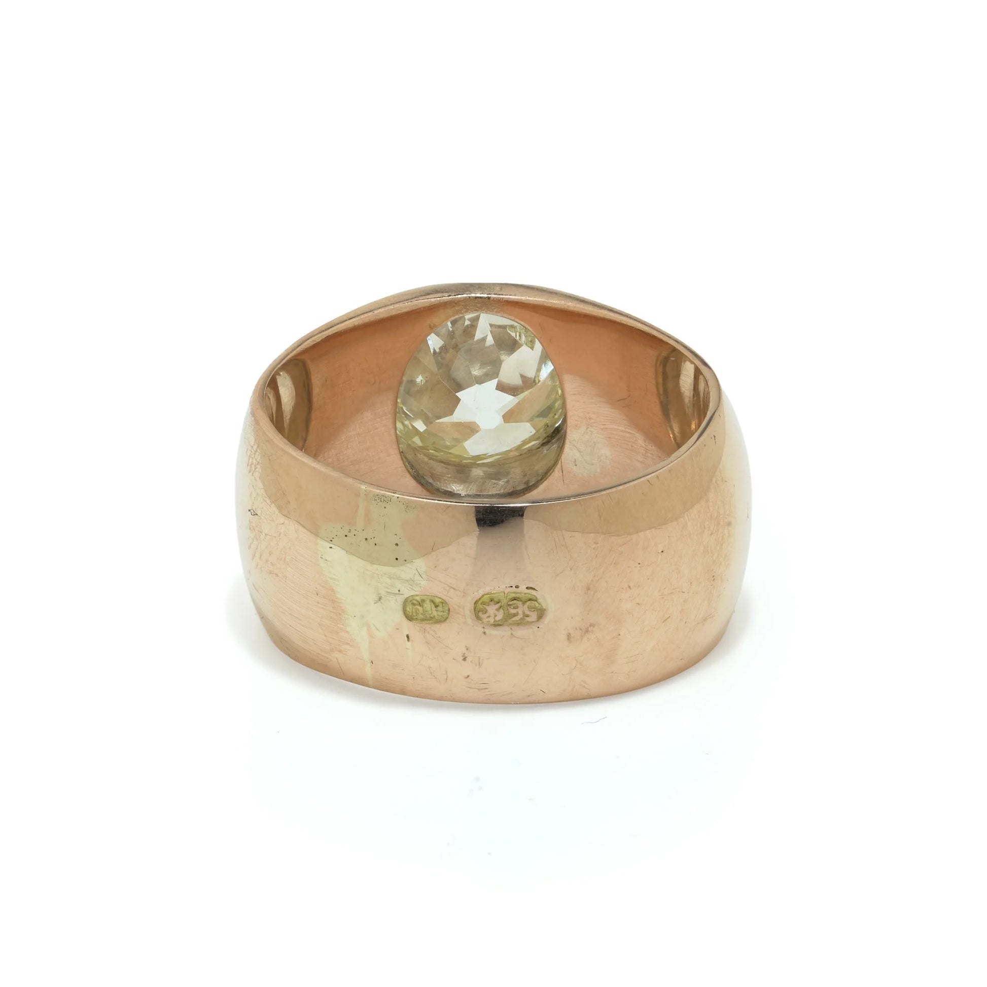 Antique Russian 14KT Gold 2.10ct Old Cushion Cut Diamond Ring