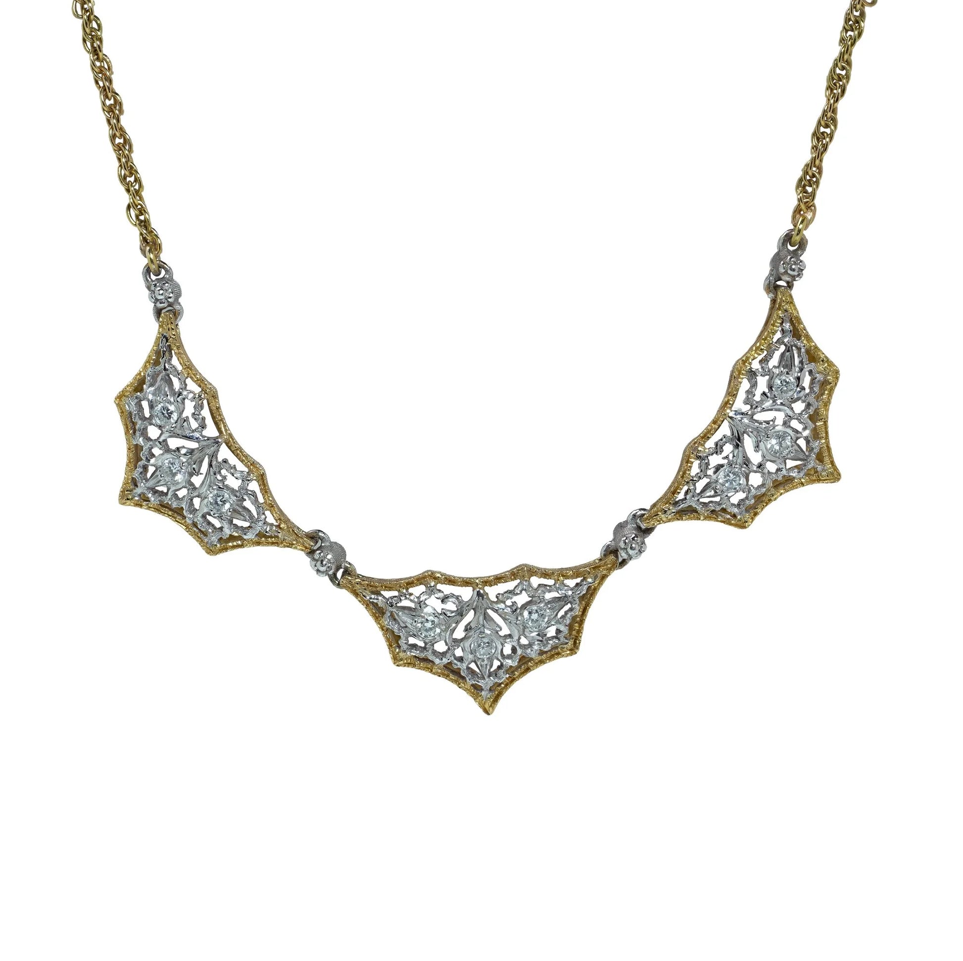 Vintage Buccellati 18KT Gold and Diamond Necklace