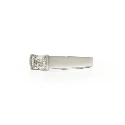 18KT White Gold Emerald Cut Diamond Ring