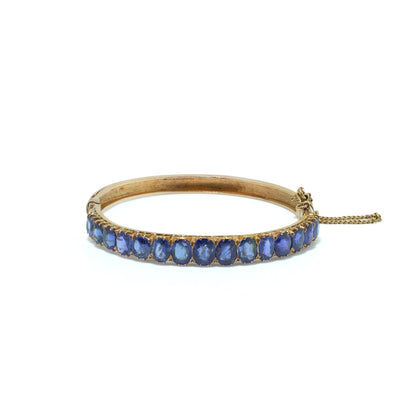 Victorian 18KT Gold Graduated Sapphire Bangle