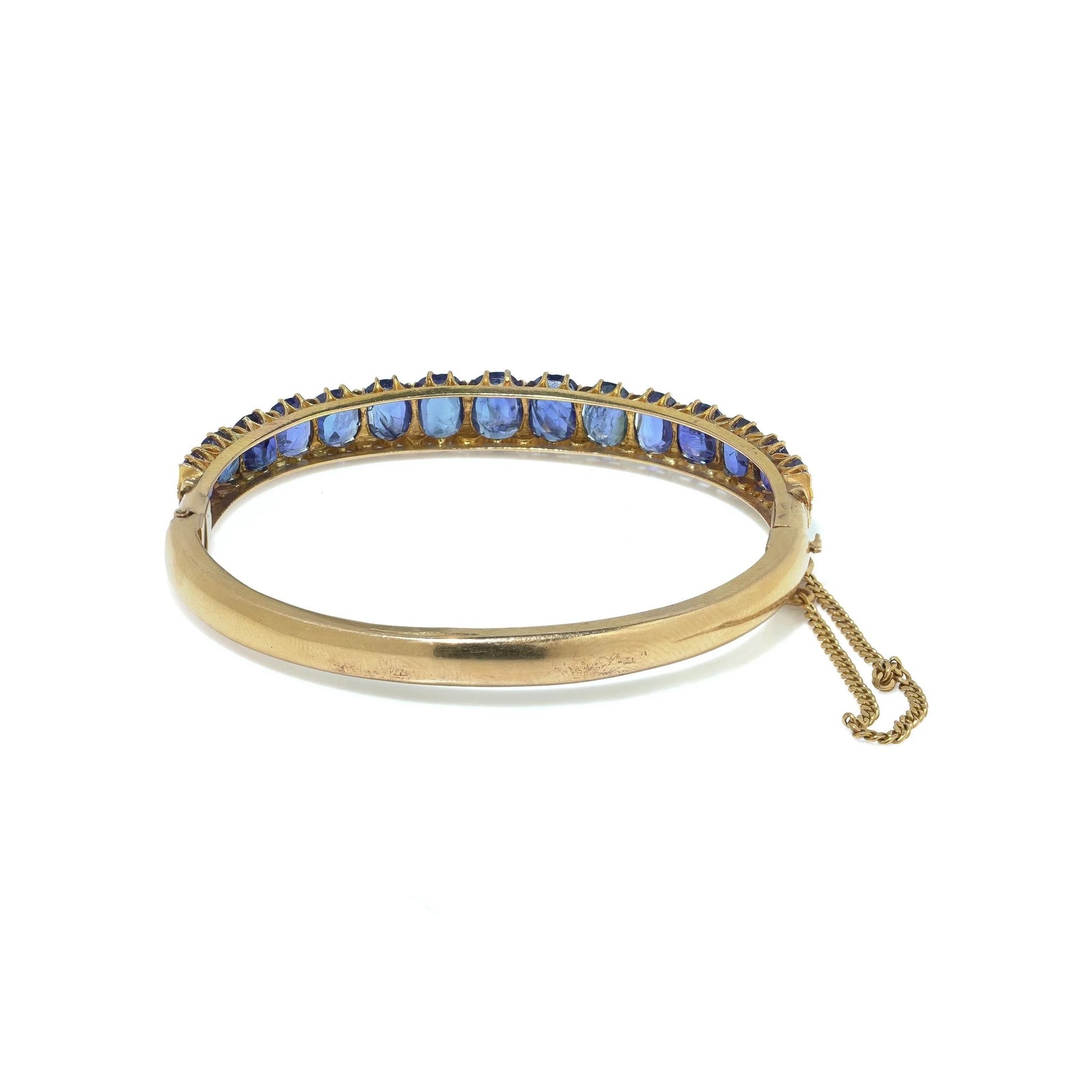 Victorian 18KT Gold Graduated Sapphire Bangle