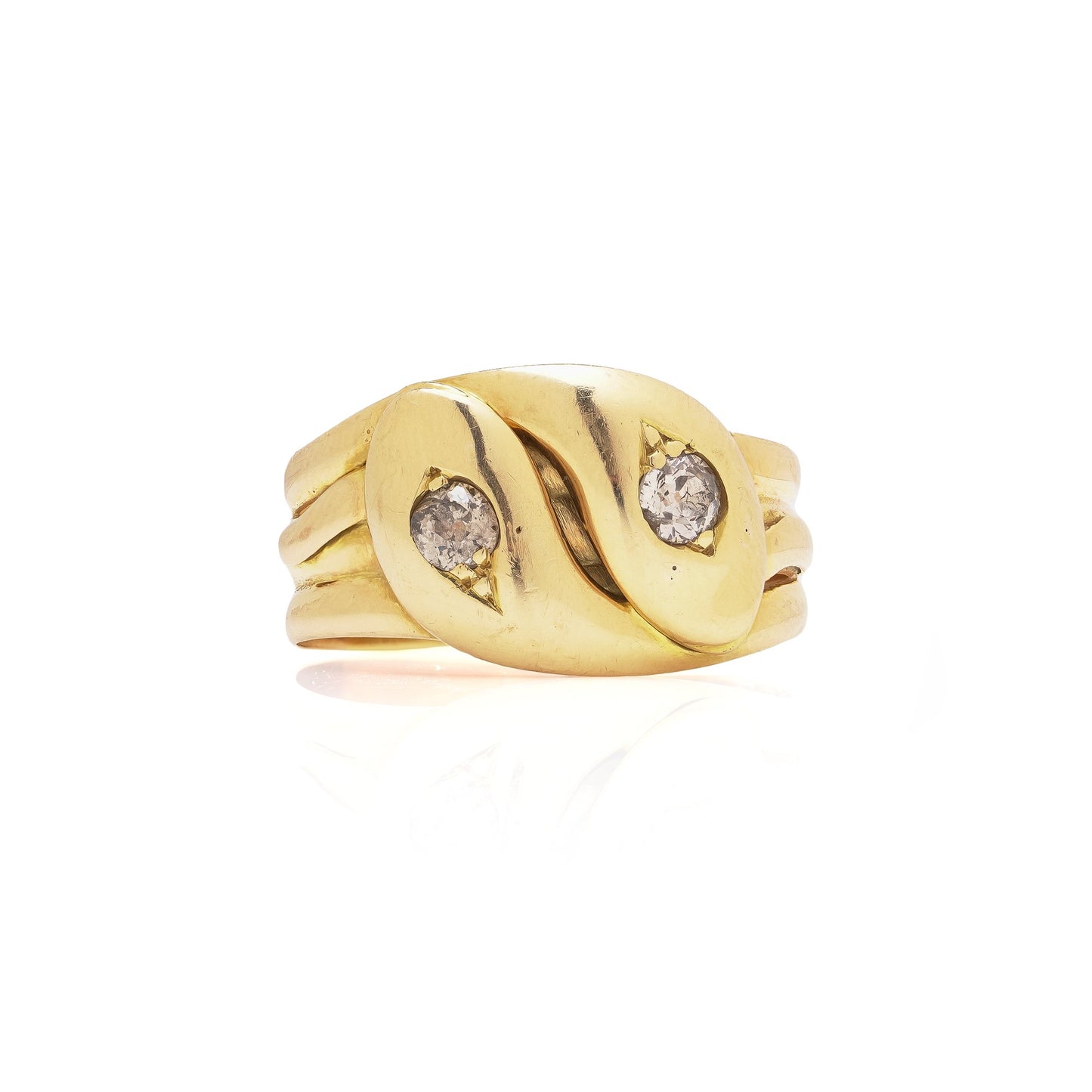Antique 18ct Gold Diamond Snake Ring