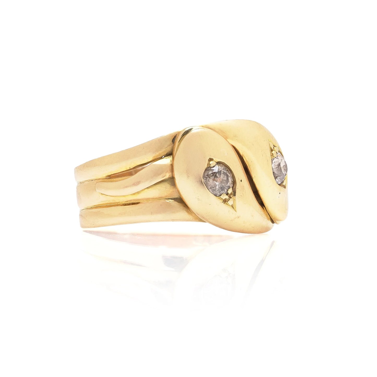 Antique 18ct Gold Diamond Snake Ring