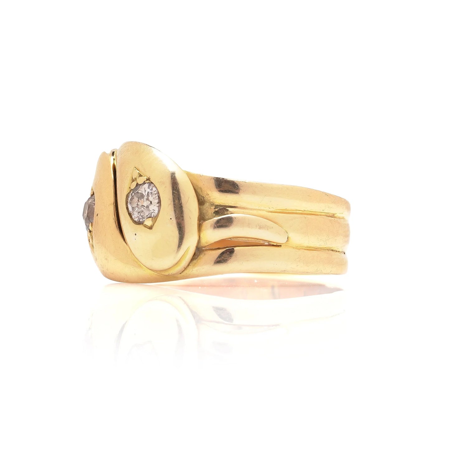 Antique 18ct Gold Diamond Snake Ring