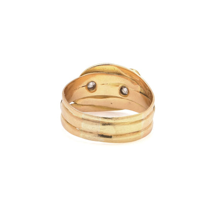Antique 18ct Gold Diamond Snake Ring