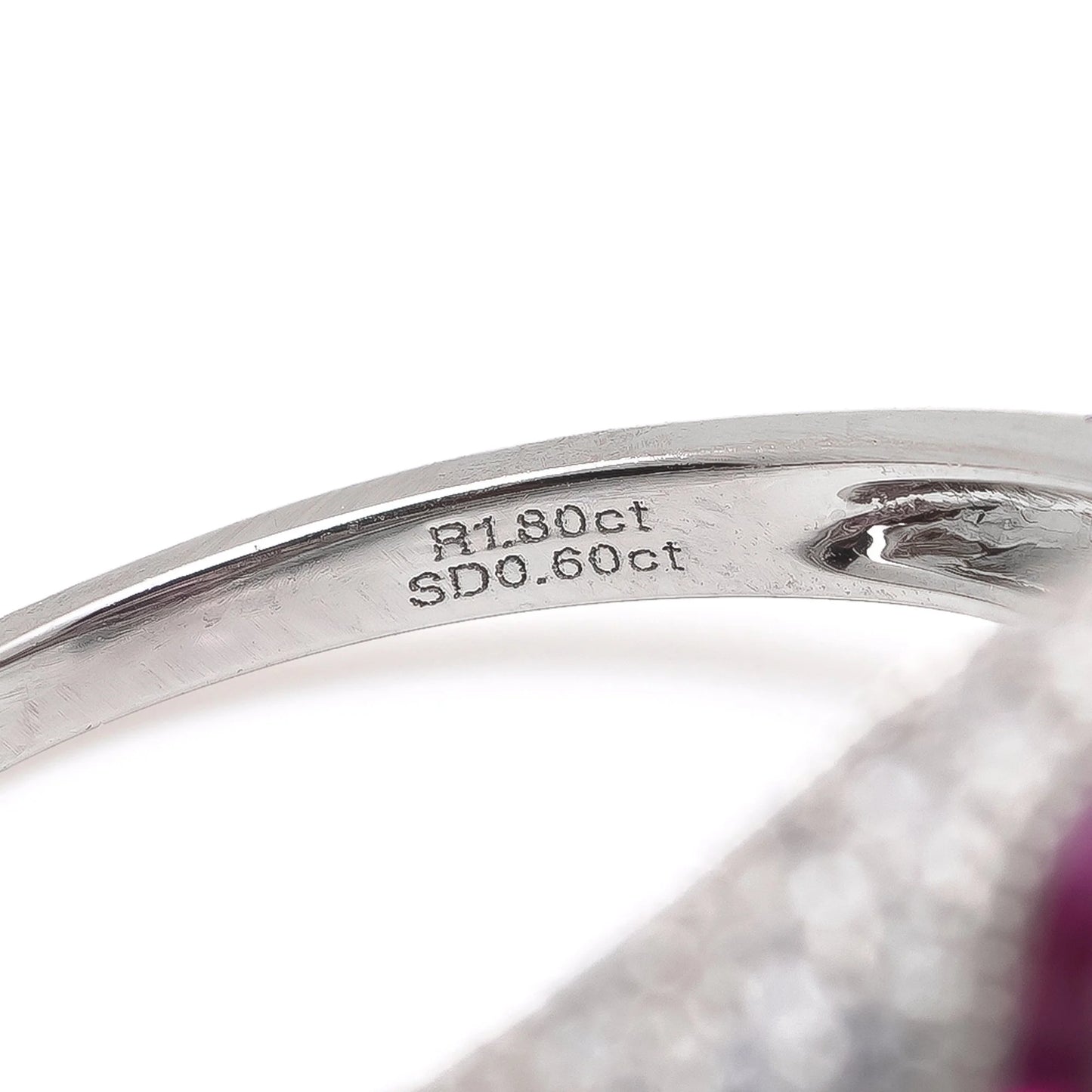 Natural Burma Ruby and Diamond Cluster Ring