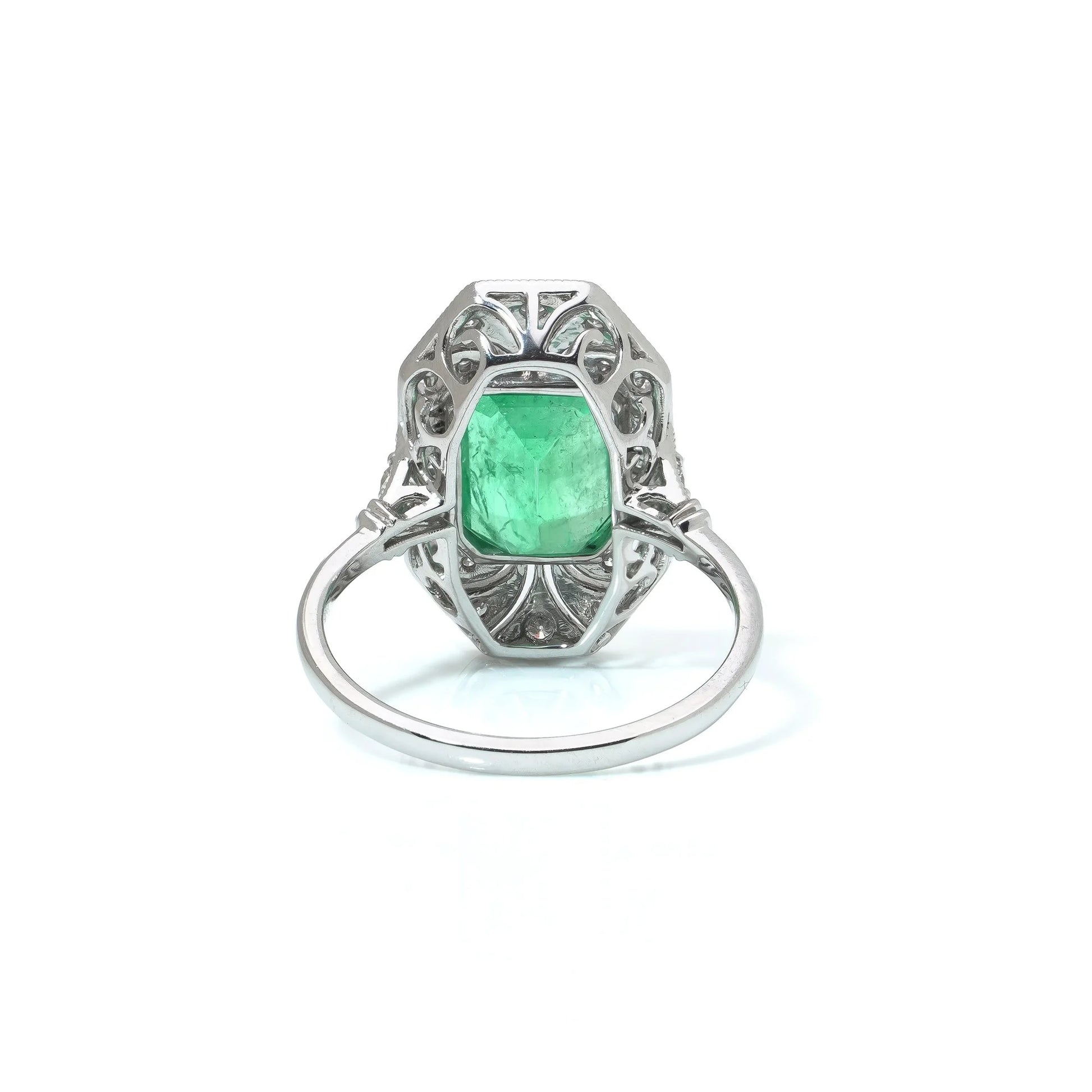 Emerald and Diamond Art Deco Style Ring