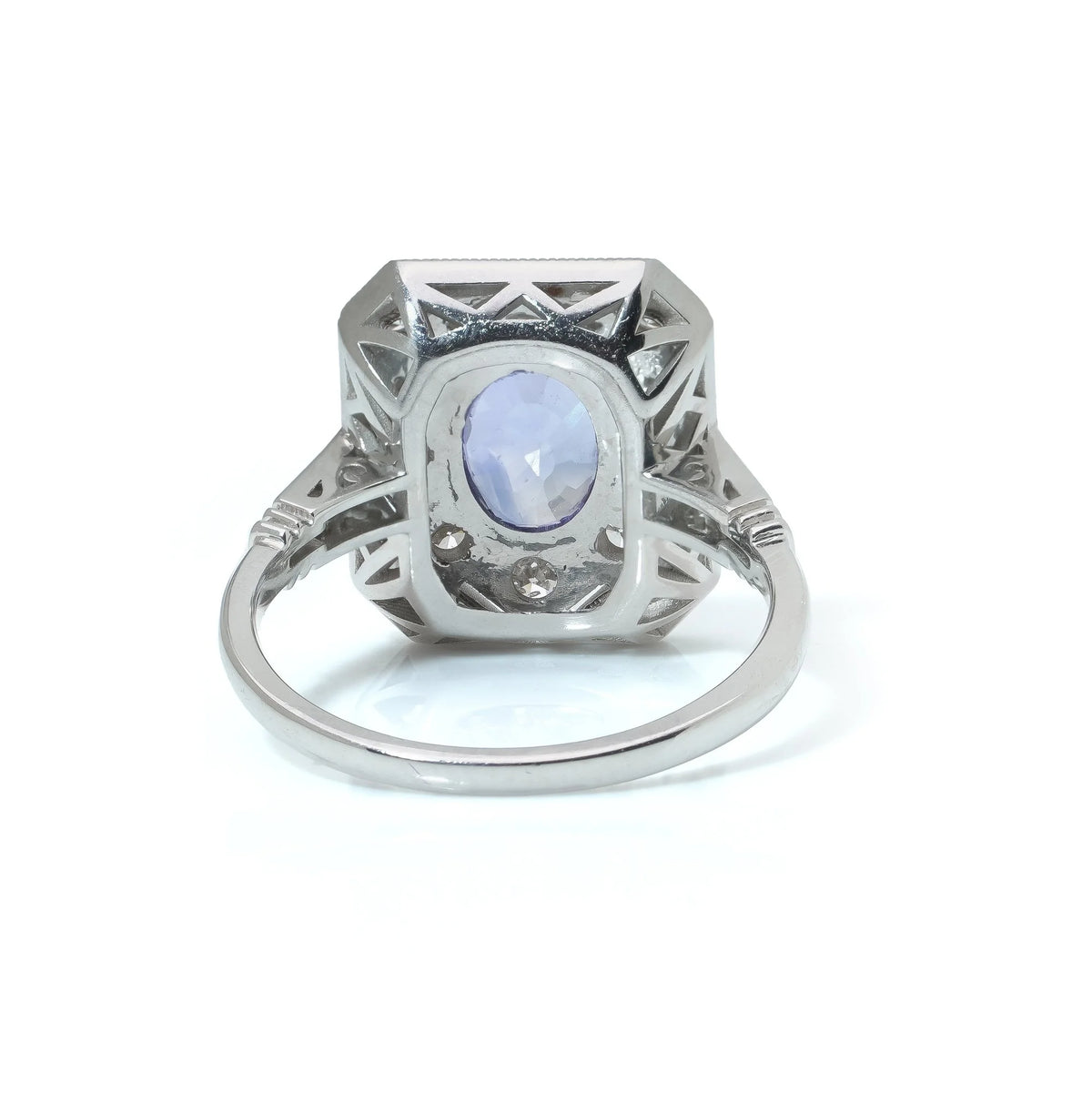 Art Deco Style Sapphire And Diamond Engagement Ring