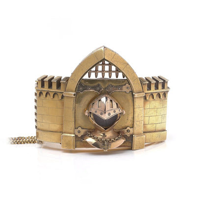 Antique 21ct Gold Novelty Castle Watch Bangle